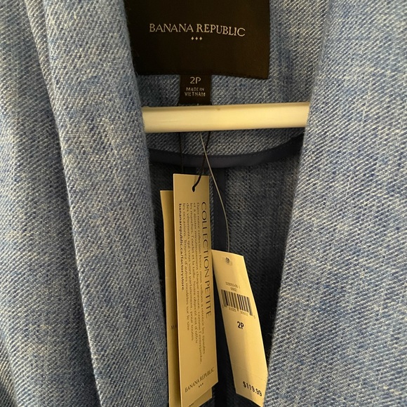 NWT Banana Republic Chambray Tie Blazer/Jacket 2P - Picture 4 of 5
